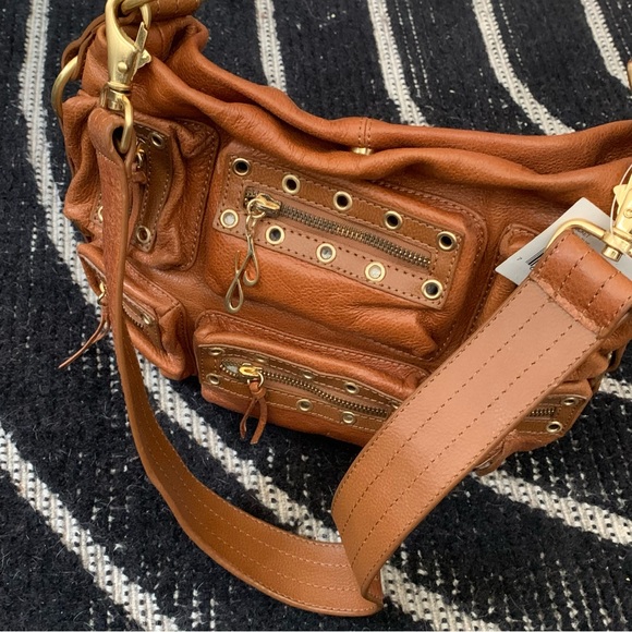 J LO | LEATHER BAG | CAMEL | MATTE GOLD HARDWARE | NWT - Picture 3 of 12